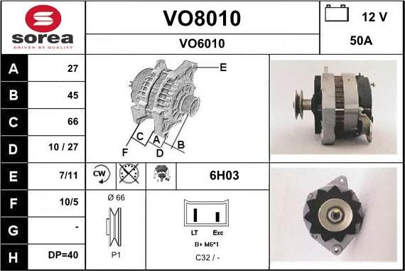 SNRA VO8010 - Генератор autosila-amz.com