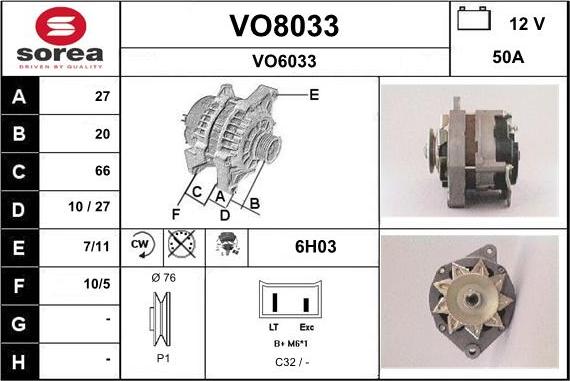 SNRA VO8033 - Генератор autosila-amz.com