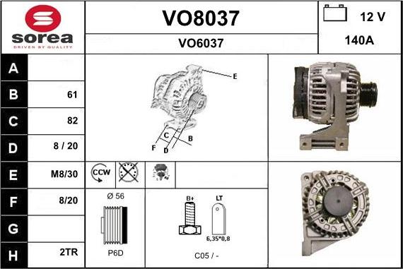 SNRA VO8037 - Генератор autosila-amz.com