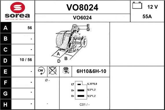 SNRA VO8024 - Генератор autosila-amz.com