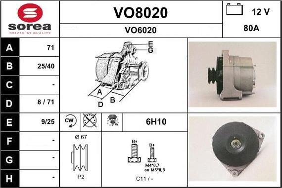 SNRA VO8020 - Генератор autosila-amz.com