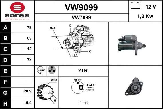 SNRA VW9099 - Стартер autosila-amz.com