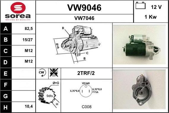 SNRA VW9046 - Стартер autosila-amz.com