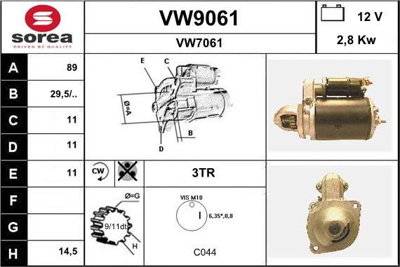 SNRA VW9061 - Стартер autosila-amz.com