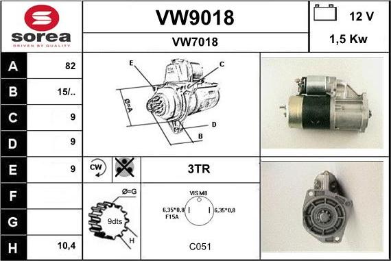 SNRA VW9018 - Стартер autosila-amz.com