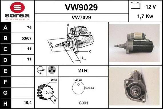 SNRA VW9029 - Стартер autosila-amz.com