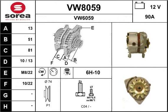 SNRA VW8059 - Генератор autosila-amz.com