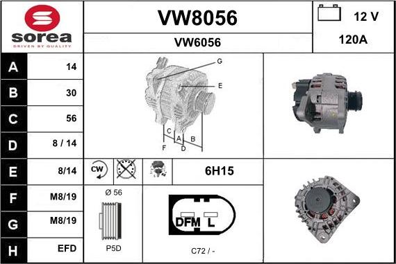 SNRA VW8056 - Генератор autosila-amz.com