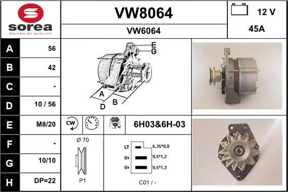 SNRA VW8064 - Генератор autosila-amz.com