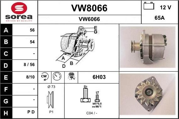 SNRA VW8066 - Генератор autosila-amz.com