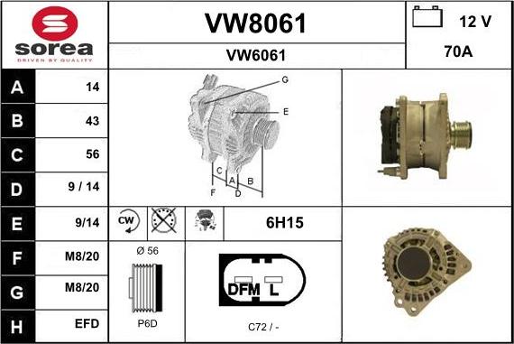 SNRA VW8061 - Генератор autosila-amz.com