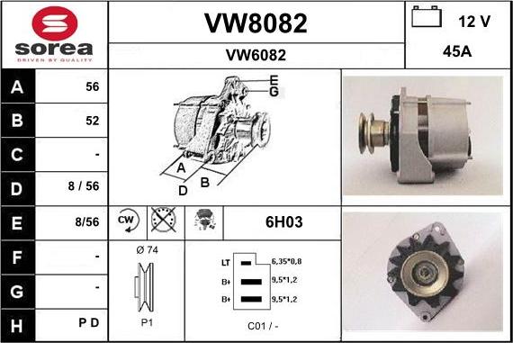 SNRA VW8082 - Генератор autosila-amz.com