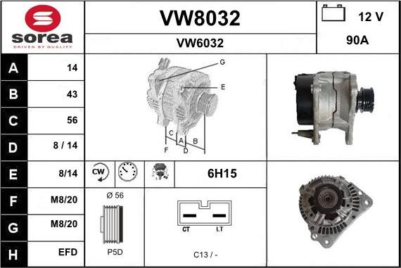 SNRA VW8032 - Генератор autosila-amz.com