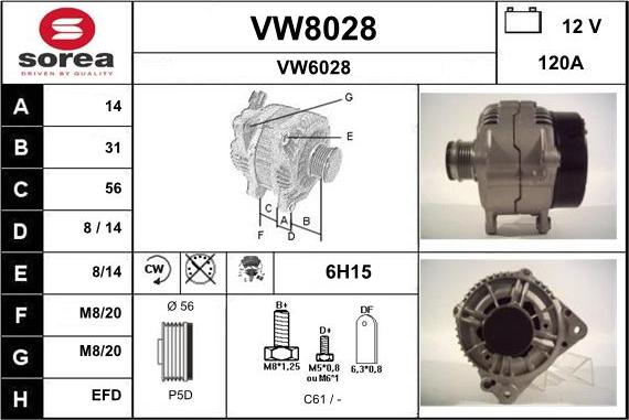 SNRA VW8028 - Генератор autosila-amz.com