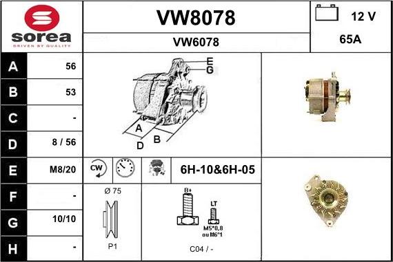 SNRA VW8078 - Генератор autosila-amz.com