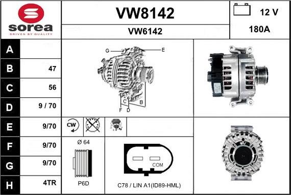 SNRA VW8142 - Генератор autosila-amz.com