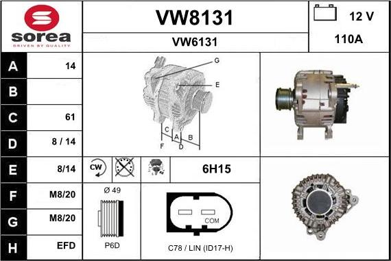 SNRA VW8131 - Генератор autosila-amz.com