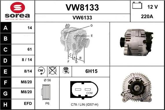 SNRA VW8133 - Генератор autosila-amz.com