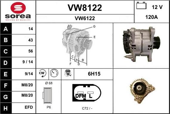 SNRA VW8122 - Генератор autosila-amz.com