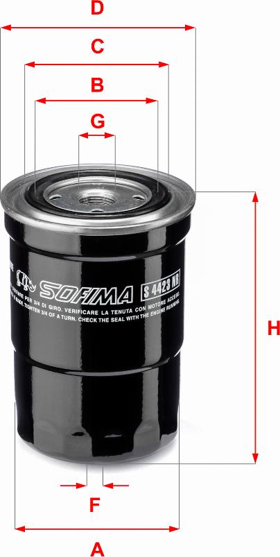 Sofima S 4423 NR - Топливный фильтр autosila-amz.com