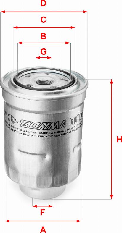 Sofima S 0410 NR - Топливный фильтр autosila-amz.com