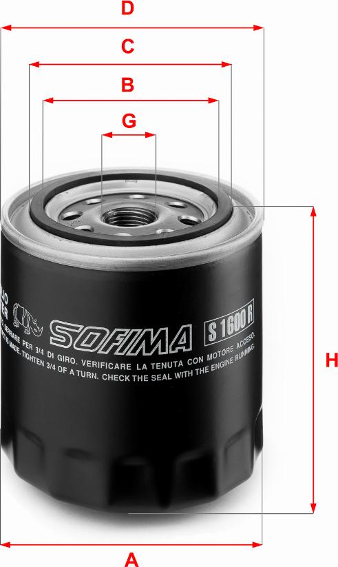Sofima S 1600 R - Масляный фильтр autosila-amz.com
