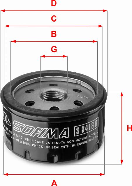 Sofima S 3418 R - Масляный фильтр autosila-amz.com