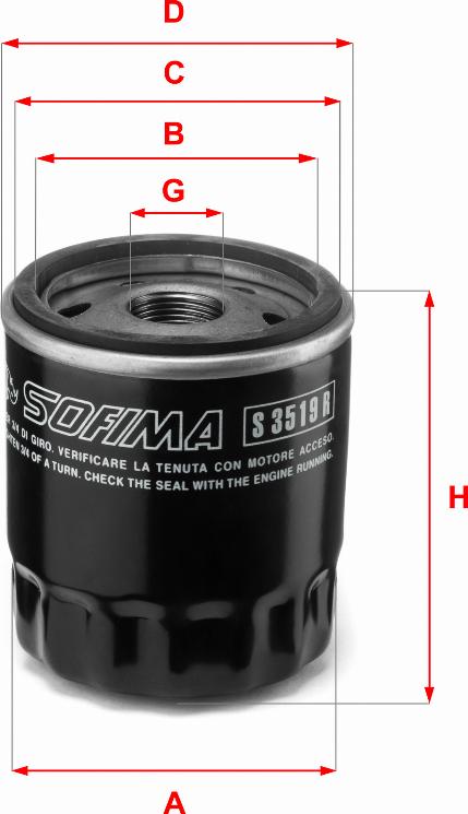 Sofima S 3519 R - Масляный фильтр autosila-amz.com