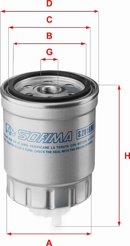 Sofima S 2810 NR - Топливный фильтр autosila-amz.com