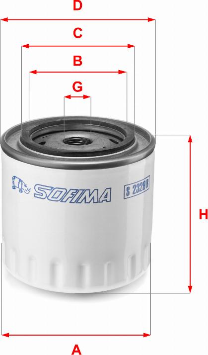 Sofima S 2329 R - Масляный фильтр autosila-amz.com