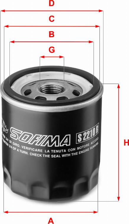 Sofima S 2210 R - Масляный фильтр autosila-amz.com