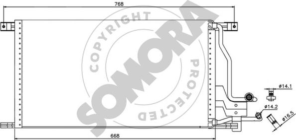 Somora 094260 - Конденсатор кондиционера autosila-amz.com