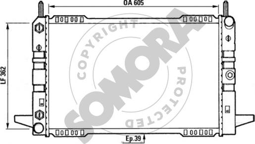 Somora 095040D - Радиатор, охлаждение двигателя autosila-amz.com