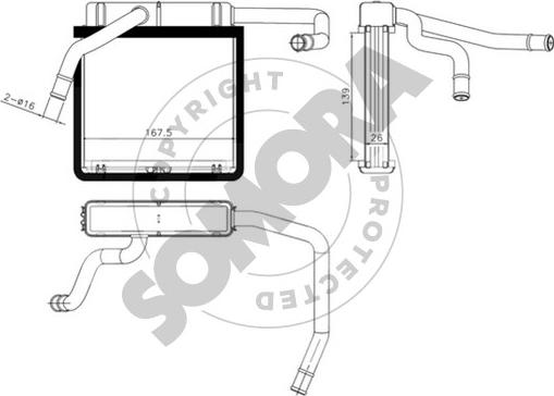 Somora 090550 - Теплообменник, отопление салона autosila-amz.com