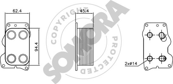 Somora 093665 - Масляный радиатор, двигательное масло autosila-amz.com