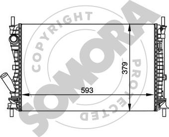 Somora 092540B - Радиатор, охлаждение двигателя autosila-amz.com