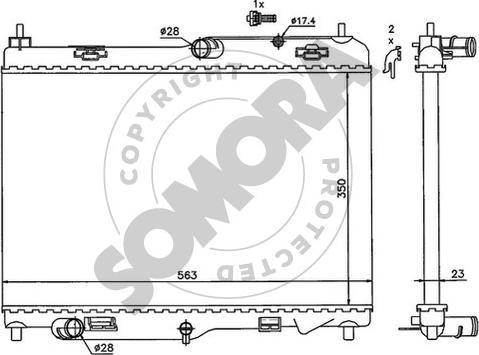 Somora 092740A - Радиатор, охлаждение двигателя autosila-amz.com