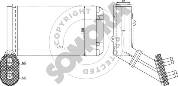 Somora 097050 - Теплообменник, отопление салона autosila-amz.com