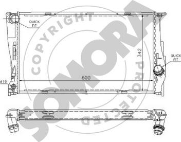 Somora 040740A - Радиатор, охлаждение двигателя autosila-amz.com