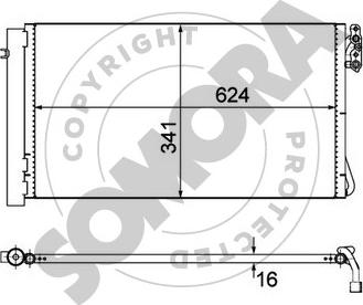 Somora 040760A - Конденсатор кондиционера autosila-amz.com