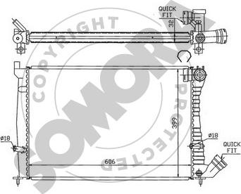 Somora 052240F - Радиатор, охлаждение двигателя autosila-amz.com