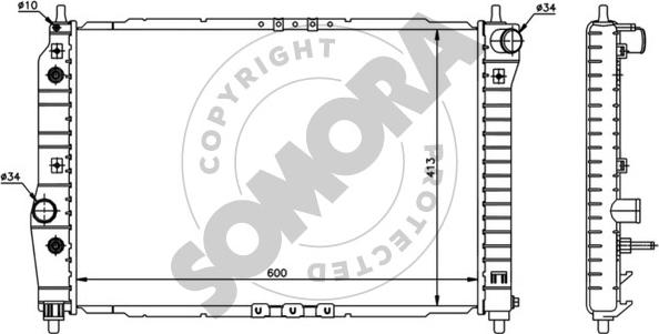 Somora 061140C - Радиатор, охлаждение двигателя autosila-amz.com