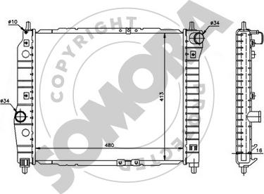 Somora 061140 - Радиатор, охлаждение двигателя autosila-amz.com