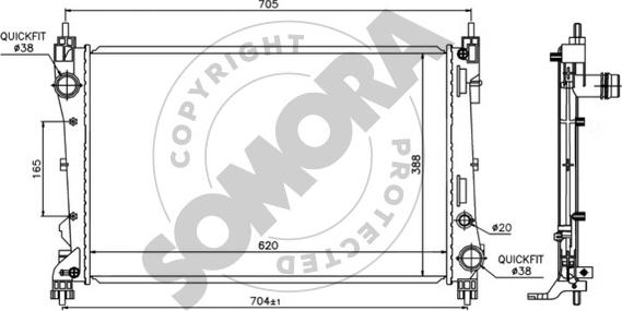 Somora 088240 - Радиатор, охлаждение двигателя autosila-amz.com