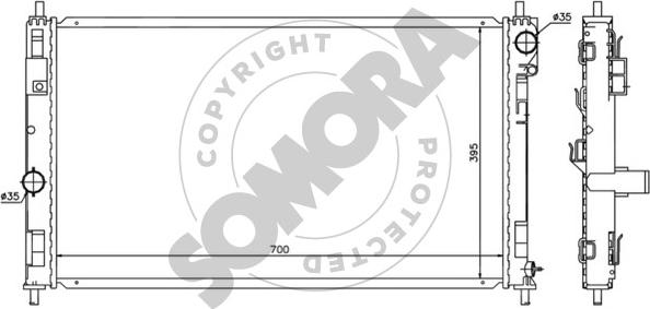 Somora 033140 - Радиатор, охлаждение двигателя autosila-amz.com