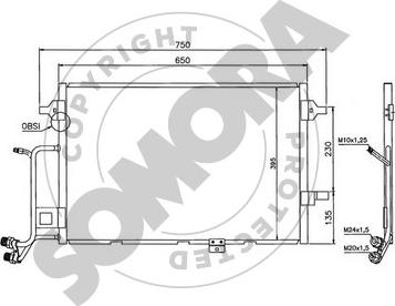 Somora 020960B - Конденсатор кондиционера autosila-amz.com