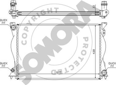 Somora 021040B - Радиатор, охлаждение двигателя autosila-amz.com