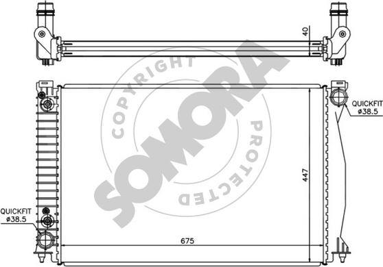 Somora 021040F - Радиатор, охлаждение двигателя autosila-amz.com
