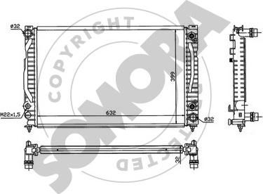 Somora 021340E - Радиатор, охлаждение двигателя autosila-amz.com