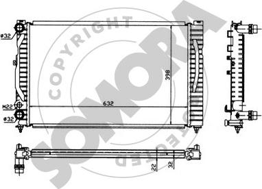 Somora 021341 - Радиатор, охлаждение двигателя autosila-amz.com